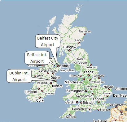 map uk international airports location map uk international airports location